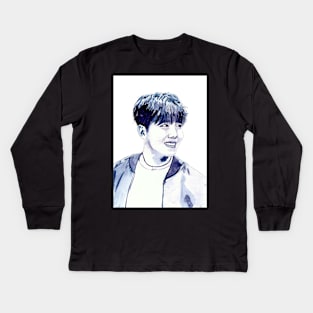 BTS J-Hope Watercolour Design by NiamhYoungArt Kids Long Sleeve T-Shirt